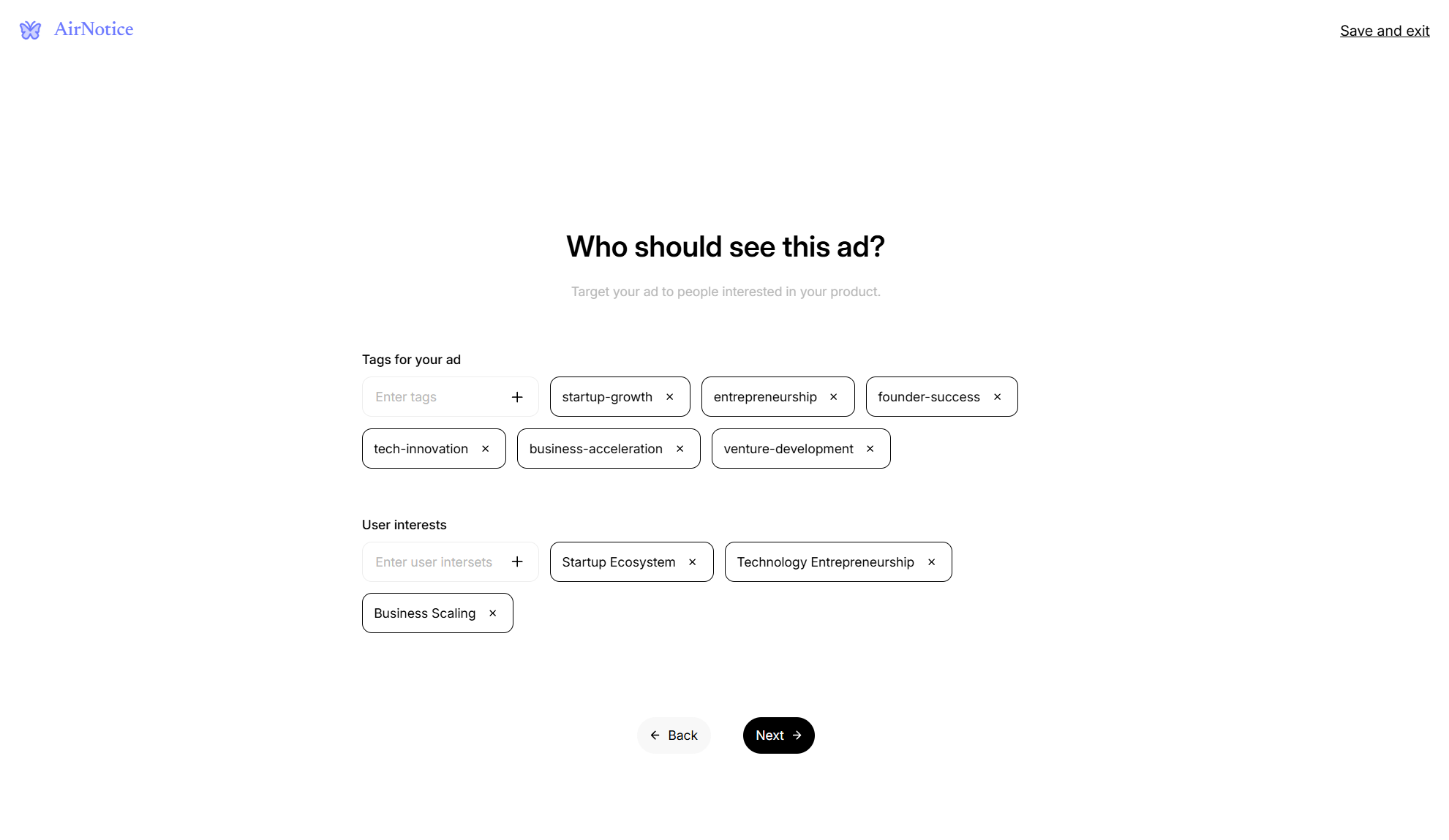 Select your audience and budget